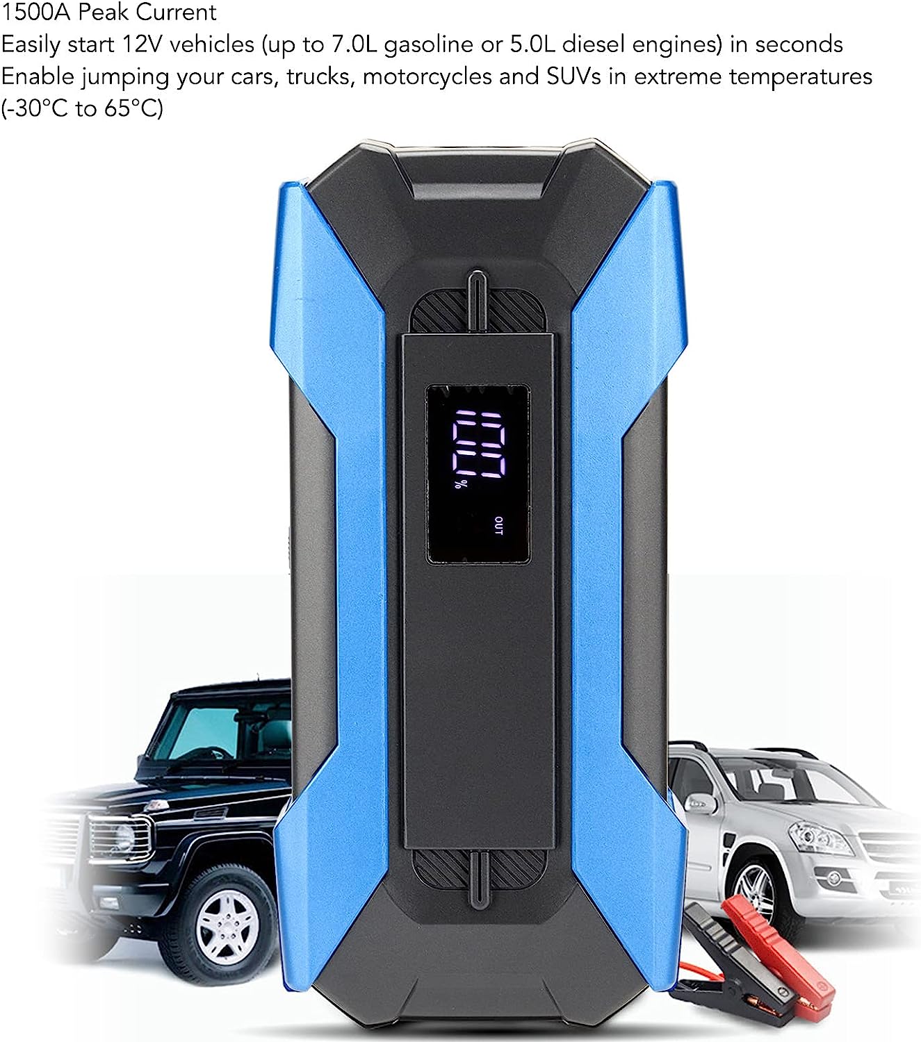 Luppiter Jump starter 10000mAh Type C input: 5V-2A USB output: 5V-2A Starting current: 400A Peak current: 800A