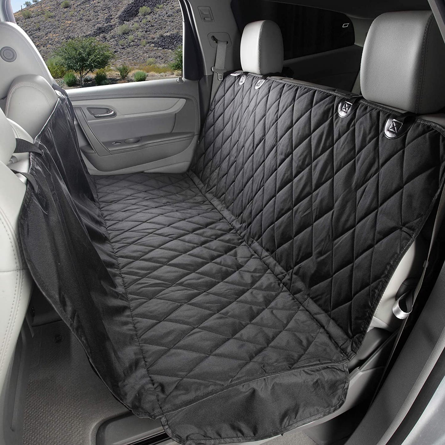 Luppiter Pet Seat Cover with Hammock for Cars and SUVs - Heavy Duty, Non Slip, Waterproof (Regular, Black)